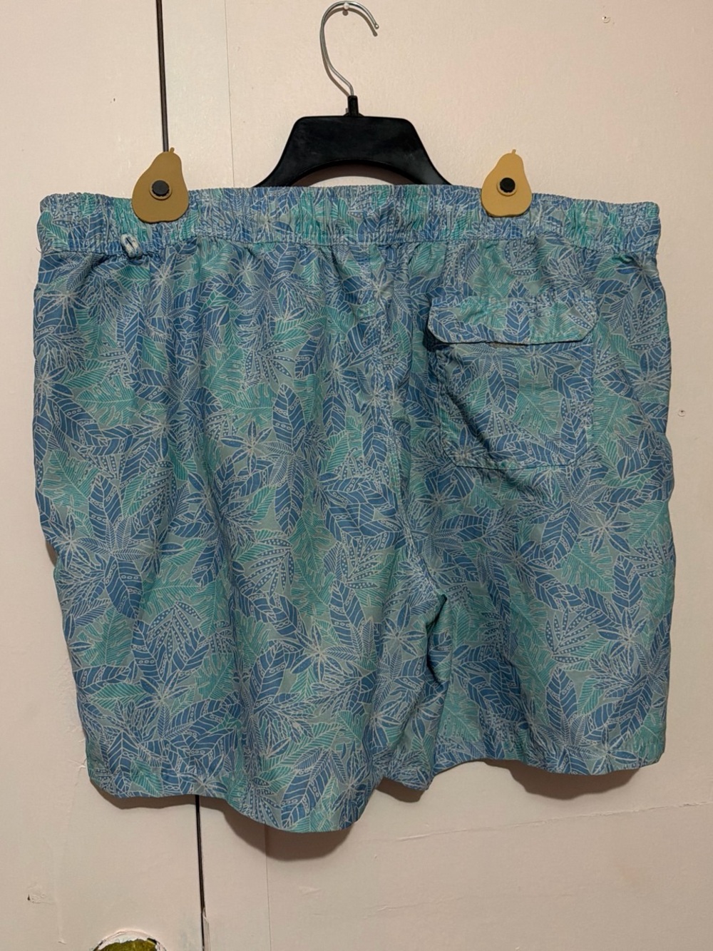 Goodfellow & Co Blue and Green Leaf Print Swim Shorts - Picture 2 of 3